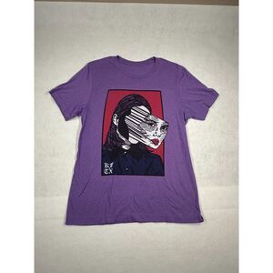 Men's T-shirt, Purple shirt, Lady's face on the front